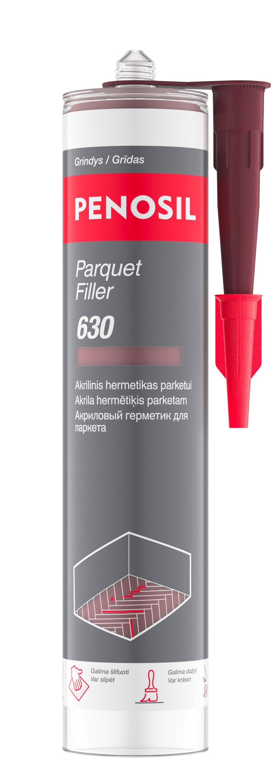 Parketo glaistas PENOSIL PARQUET FILLER 630 PF103, raudonmedžio sp., 300 ml