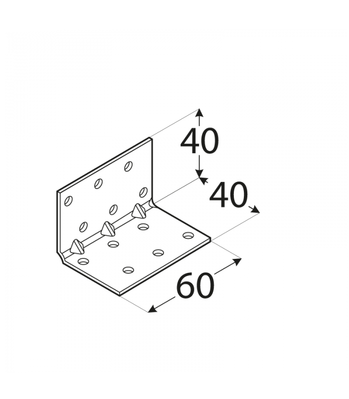 Montavimo kampas, 40x40x60x1,5mm, sustiprintas, cinkuotas-1