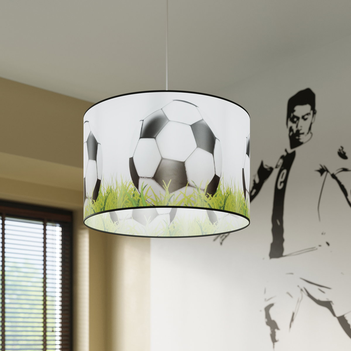 Vaikiškas šviestuvas SOLLUX FOOTBALL C 40, 1xE27, max 15 W LED, balta/juoda/žalia - 8