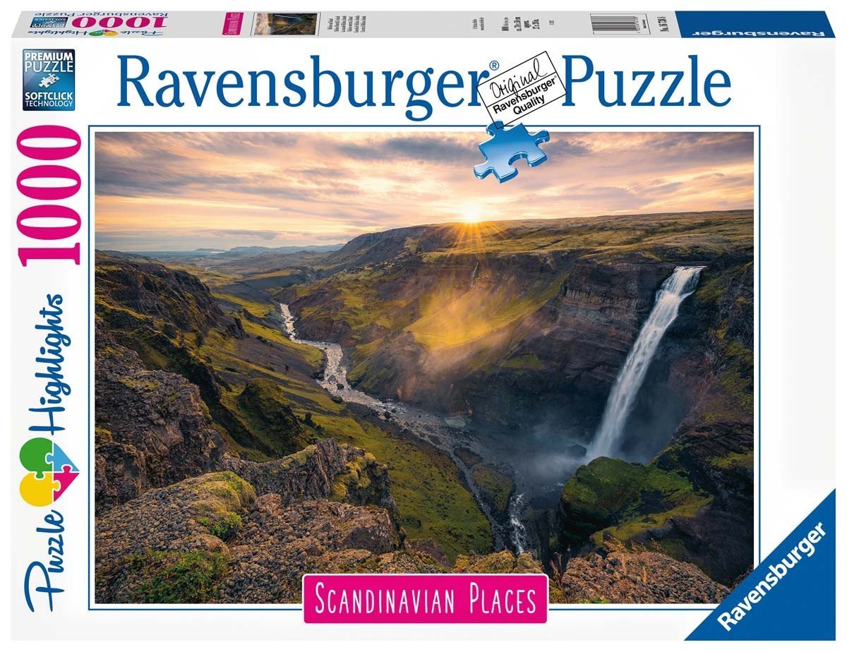 Dėlionė Ravensburger Puzzle 2D: Haifoss Waterfall, Iceland, 1000 d.
