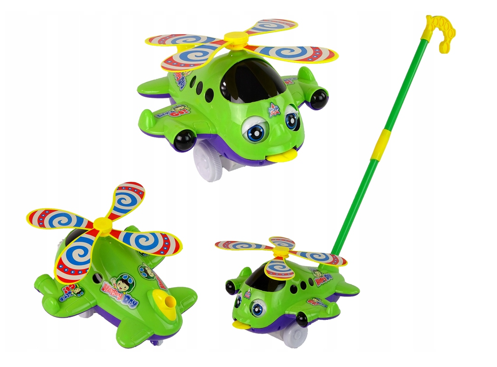 Stumiamas žaislas "Lėktuvas", žalias - 1