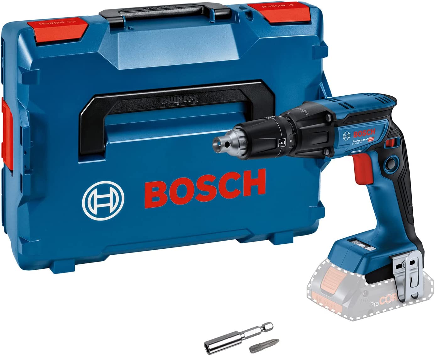 Akumuliatorinis gipskartonio suktuvas BOSCH PRO GTB 18V-45 solo (be akum. ir pakr., su L-BOXX) - 1