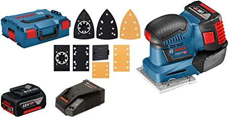 Akumuliatorinis plokštuminis šlifuoklis BOSCH PRO GSS 18V-10 (su L-BOXX, 2x Li-ion 5.0Ah) - 1