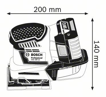 Akumuliatorinis plokštuminis šlifuoklis BOSCH PRO GSS 18V-10 (su L-BOXX, 2x Li-ion 5.0Ah) - 3