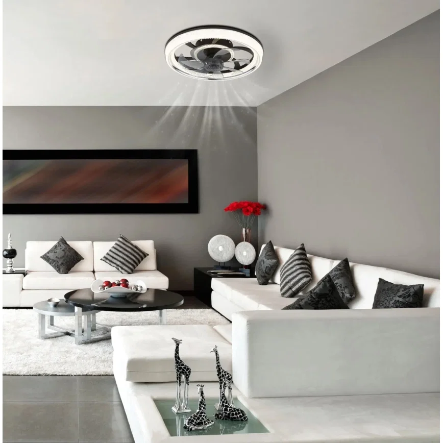 LED šviestuvas-ventiliatorius GLOBO CIRILLA, 20+30W CCT 2700-6000K 4000lm, Ø48cm su pultu-1