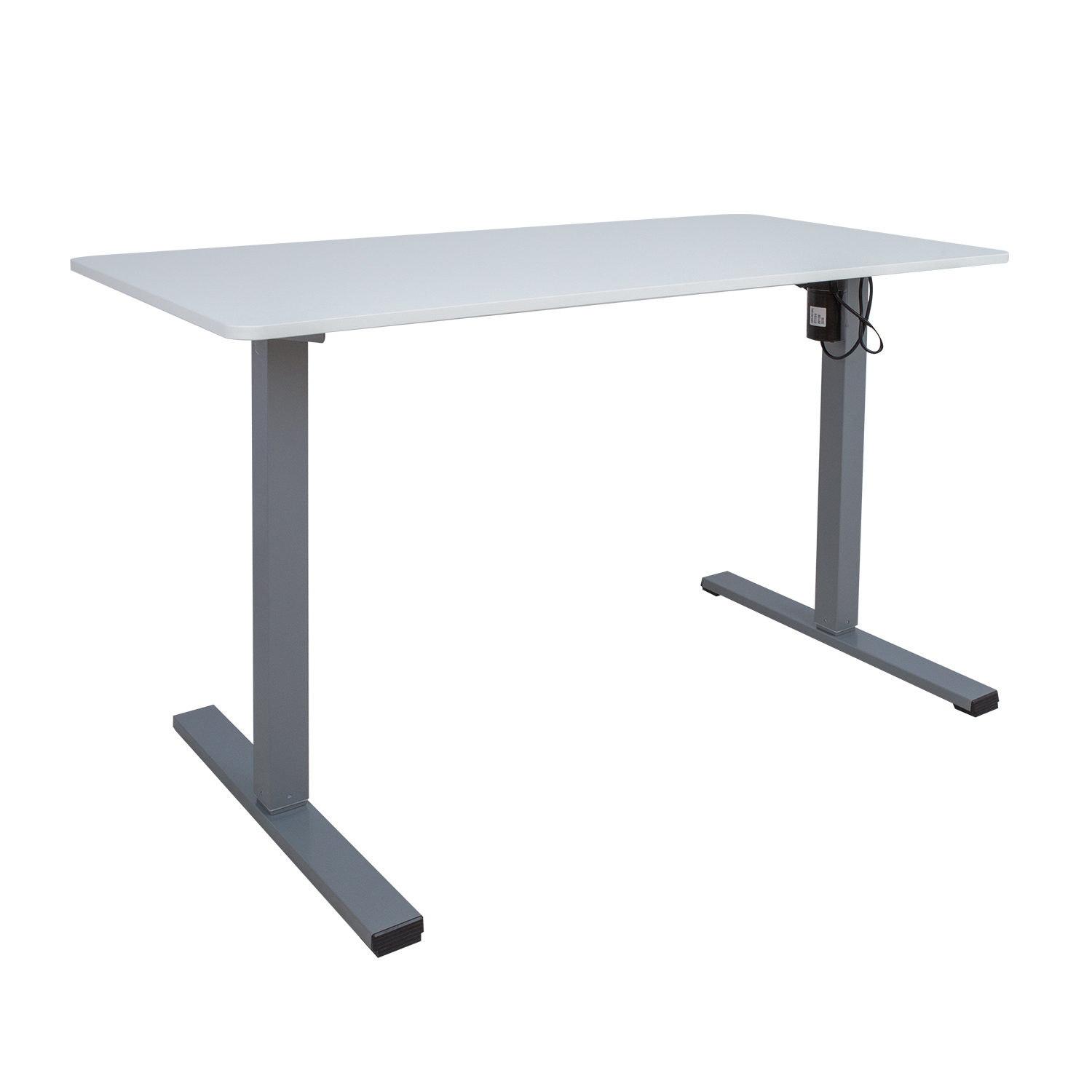 Reguliuojamo aukščio rašomasis stalas ERGO OPTIMAL su 1 varikliu, 120x60 cm, pilka/balta-1