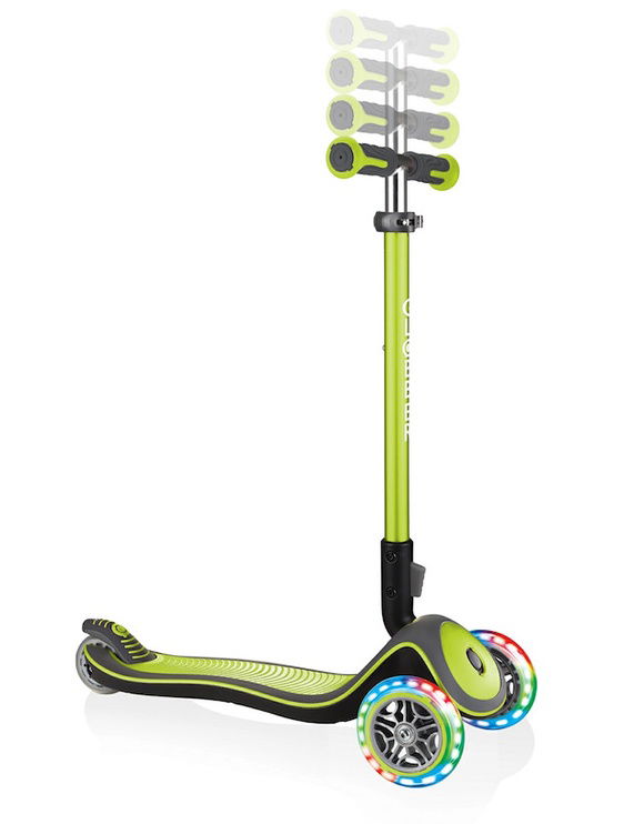 Vaikiškas paspirtukas Globber Elite Delux Lights, žalias-1