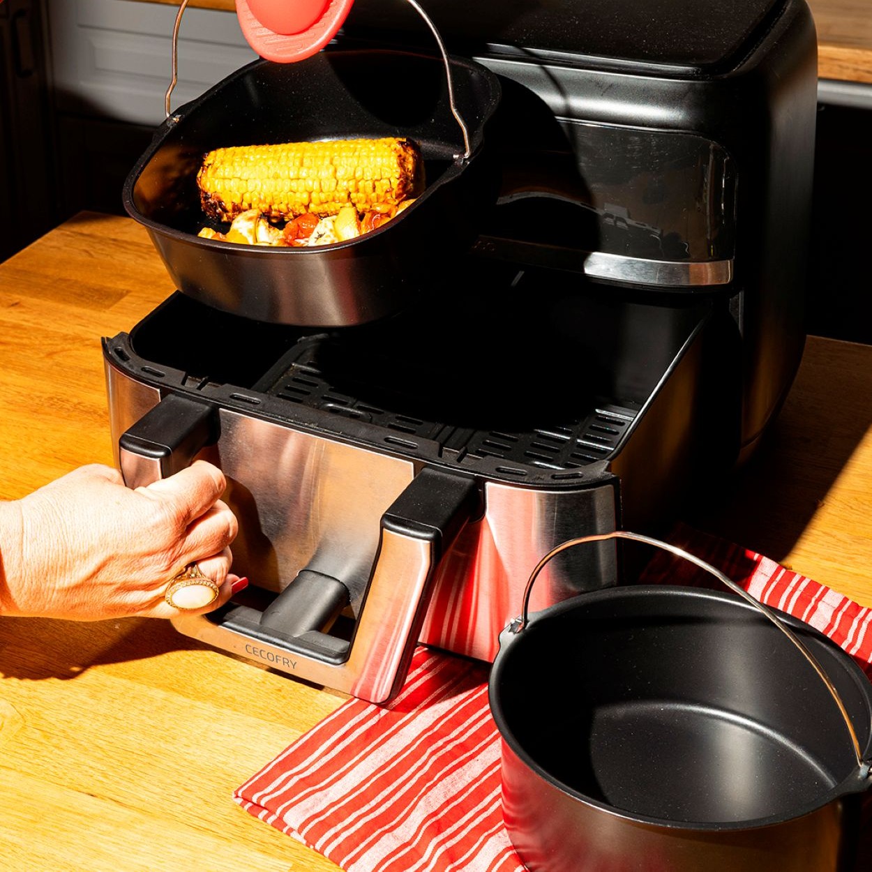 Metalinis apvalus indas gruzdintuvei PYREX AIR FRYER, 20 x 19 cm - 3