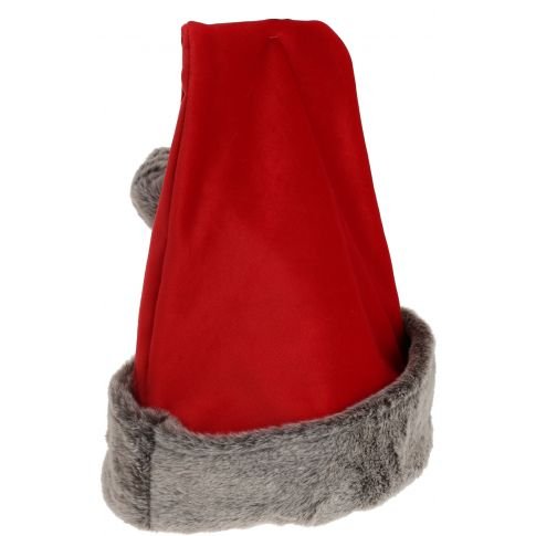 Kalėdinė kepurė XMAS, raudonos/ rudos sp., su kailiuko imitacija, 45 x 30 cm