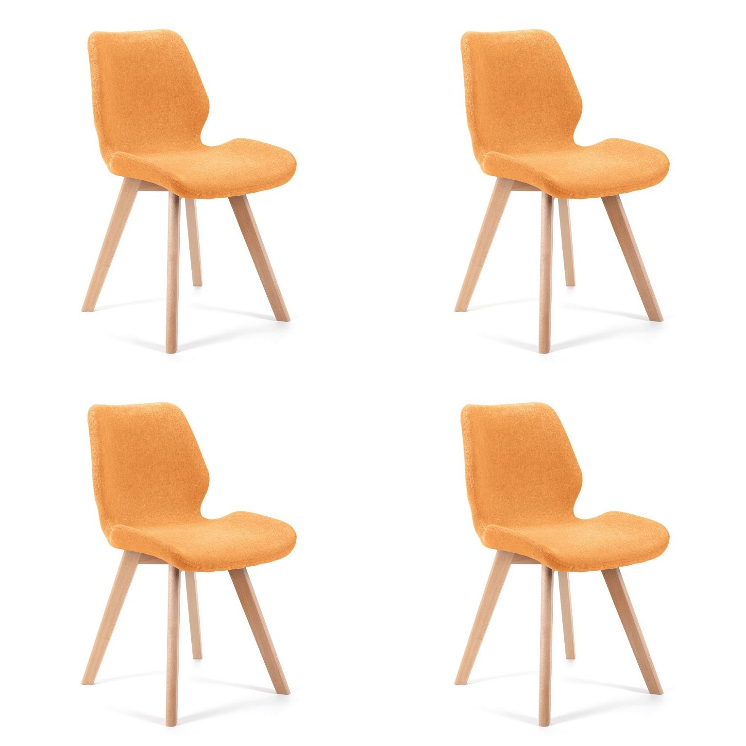 4-rių kėdžių komplektas SJ.0159, oranžinis - 2