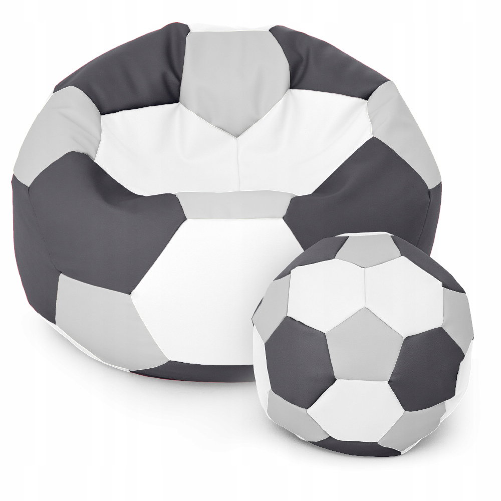 Sėdmaišis su pufu Ball XXXL (80 cm), Grey/Graphite/White-0