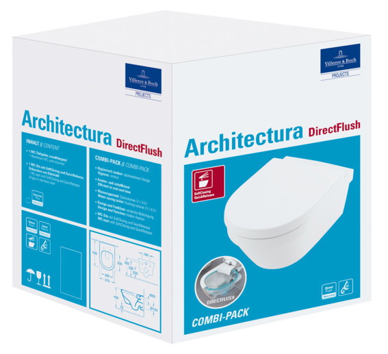 Unitazas VILLEROY&BOCH OMNIA ARCHITECTURA DirectFlush, su dangčiu, 530 x 370 x 300 mm-1