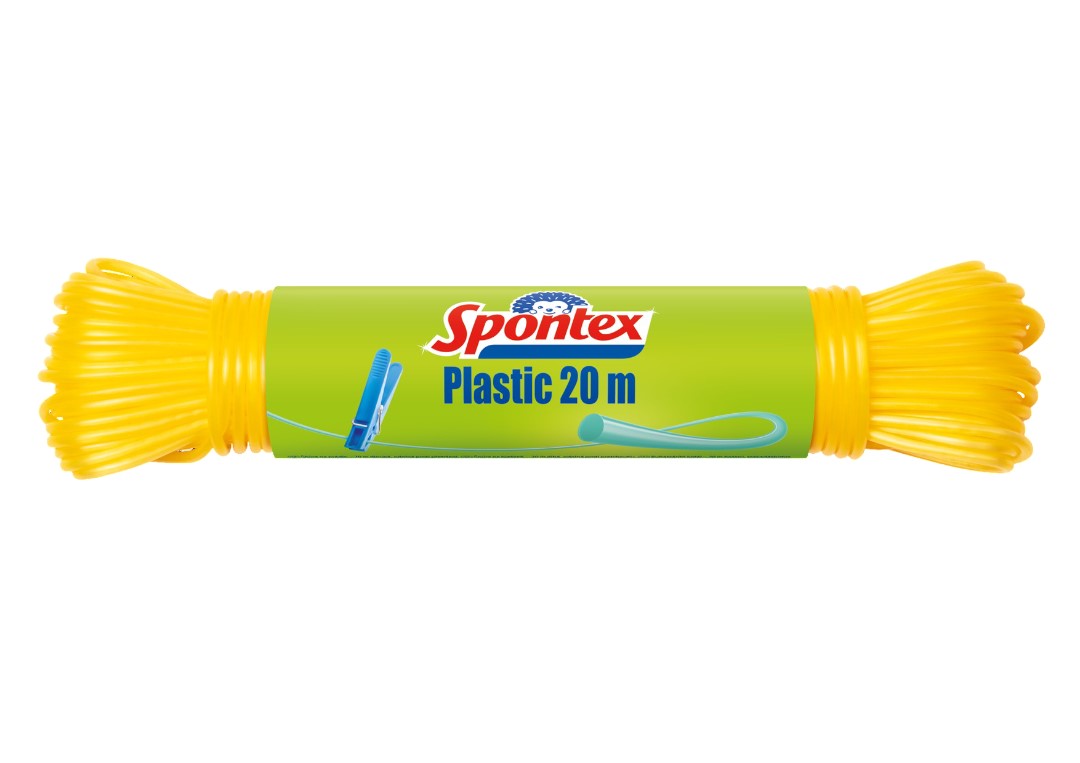 Plastikinė skalbinių virvė, sustiprinta polipropileno pluoštu SPONTEX, 20 m