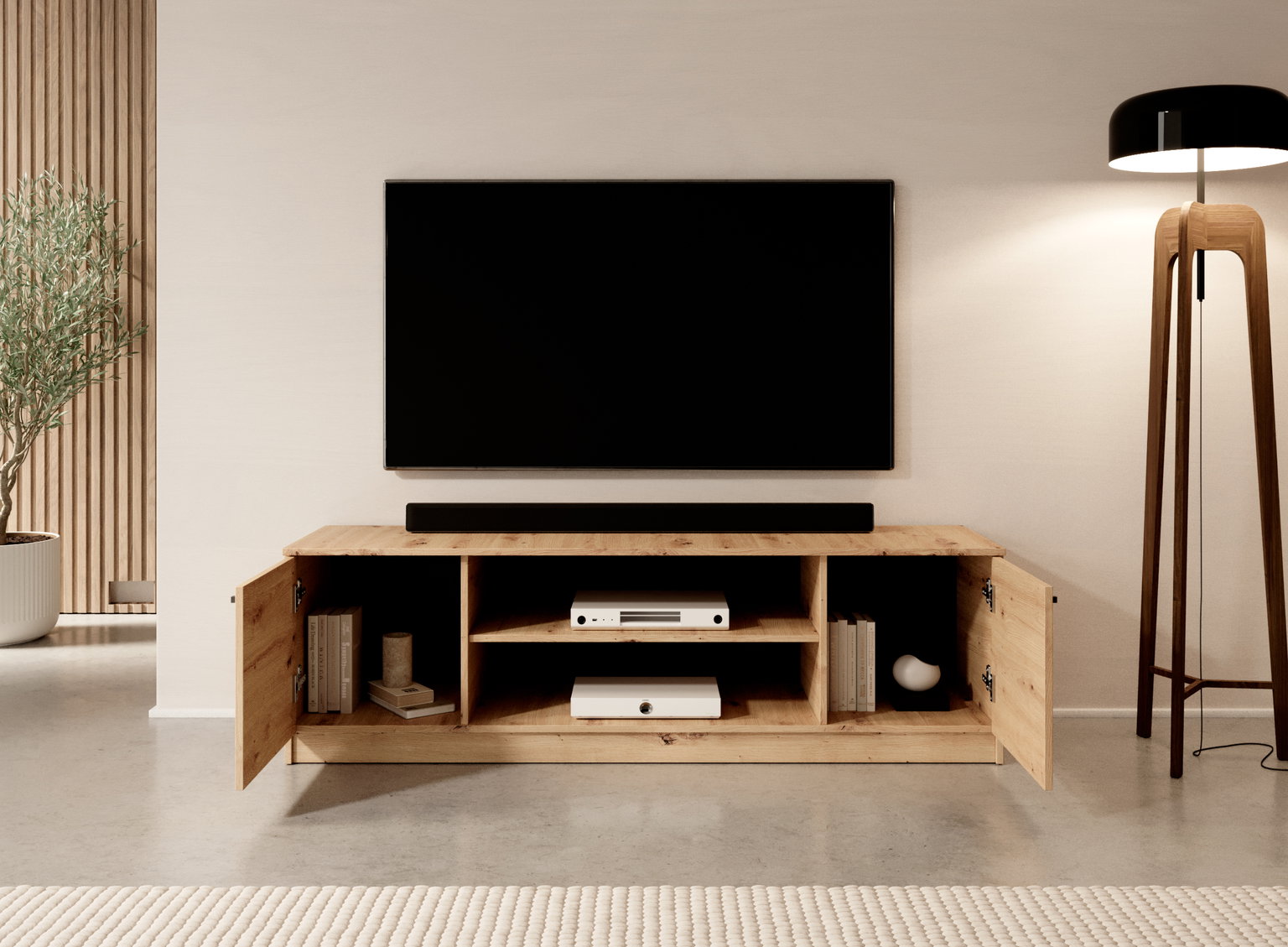 TV spintelė spintelė Evi I, ąžuolo - 4