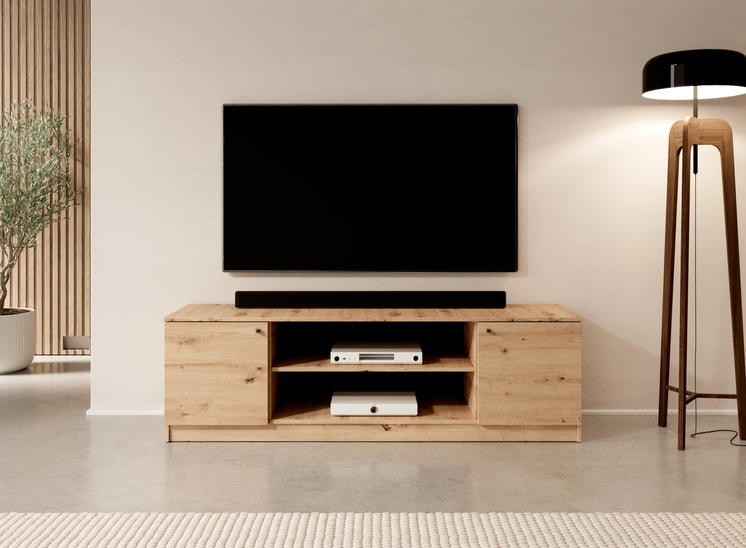 TV spintelė spintelė Evi I, ąžuolo - 3