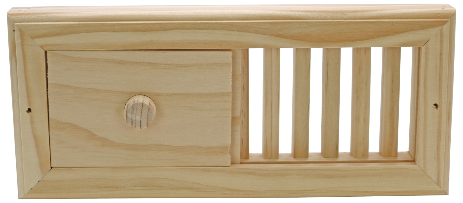 Pirties ventiliacijos grotelės su užsklanda SAUNIA, 30 x 13 cm, pušis
