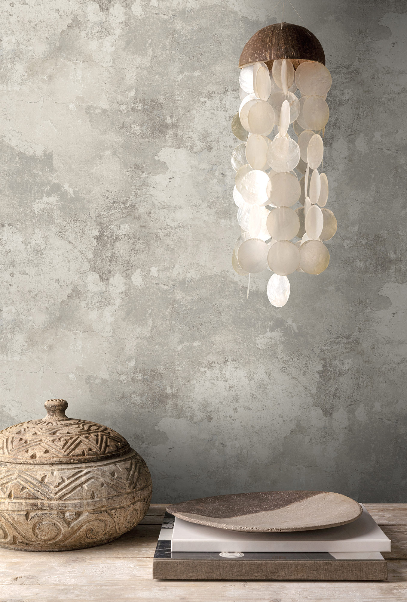 Viniliniai tapetai flizelino pagrindu GRANDECO OLD TOWN PLAIN, A63101, 0,53 m x 10,05 m-1