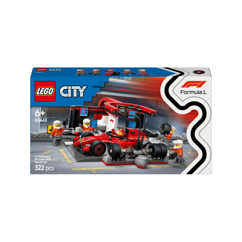 Konstruktorius LEGO City Formula 1 F1® Pit Stop & Pit Crew with Ferrari Car-0