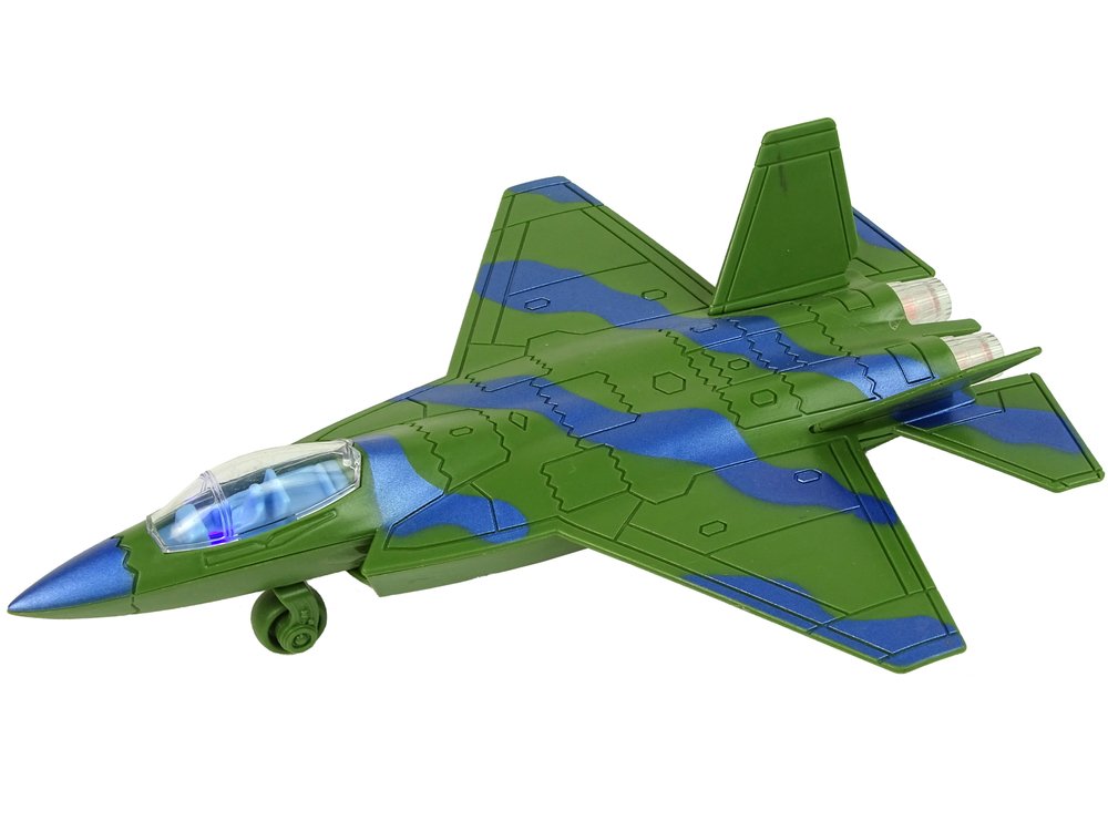 Karinis lėktuvas su garso ir šviesos efektais, žalias - 6