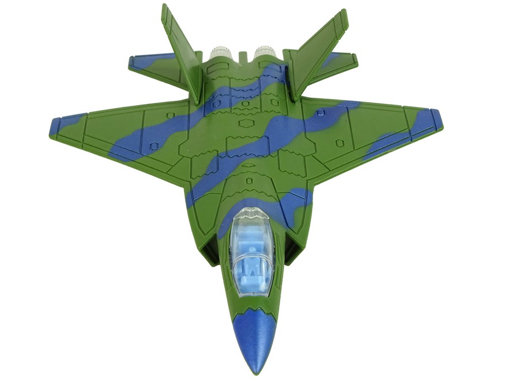 Karinis lėktuvas su garso ir šviesos efektais, žalias - 5