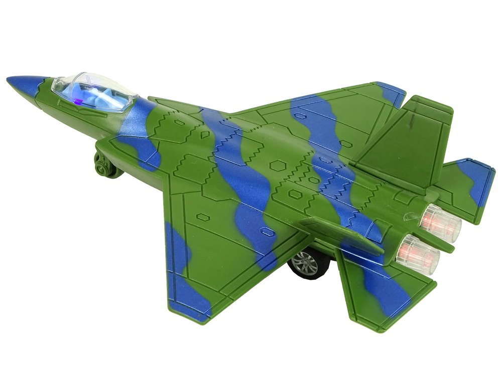 Karinis lėktuvas su garso ir šviesos efektais, žalias - 7