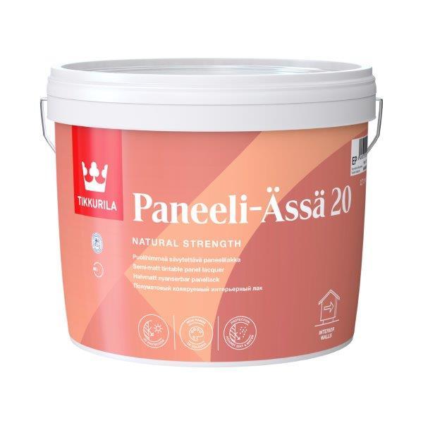 Vidaus darbų lakas TIKKURILA PANEELI-ASSA 20, pusiau matinis, EP bazė, 2,7 l-0