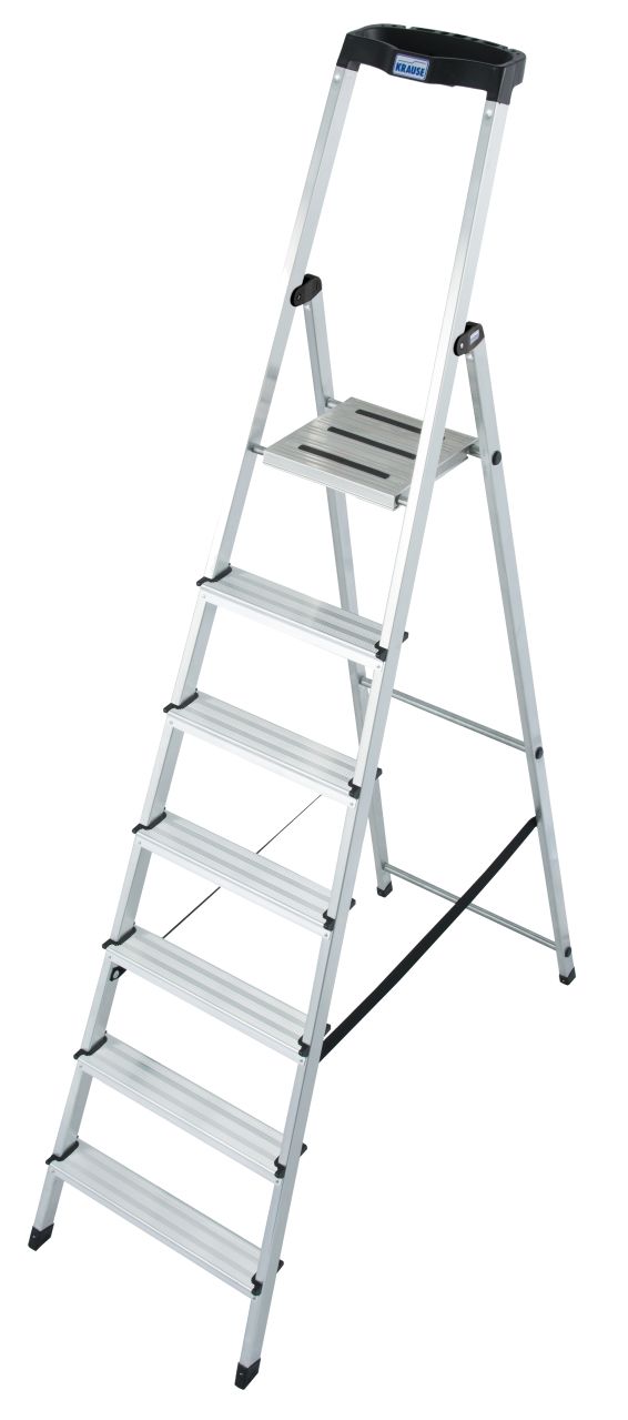Kopėčios KRAUSE Safety, 7 pakopų, su kibiro ir įrankių laikikliu, darbinis aukštis - 350cm-0