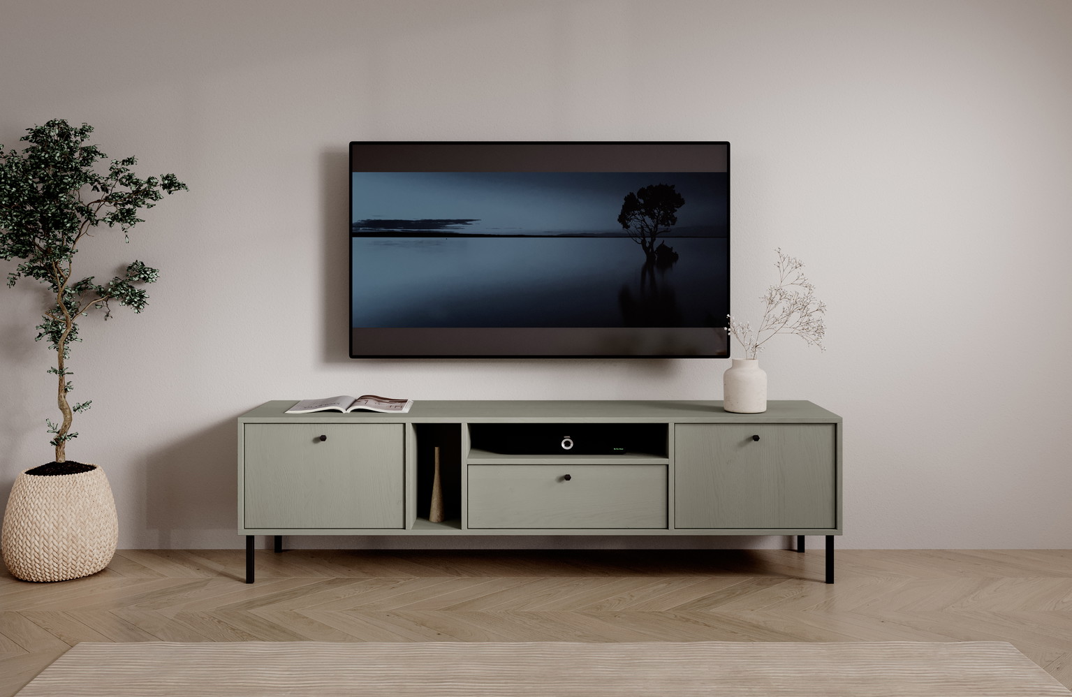 TV spintelė Tili 2D 1S, žalia - 4