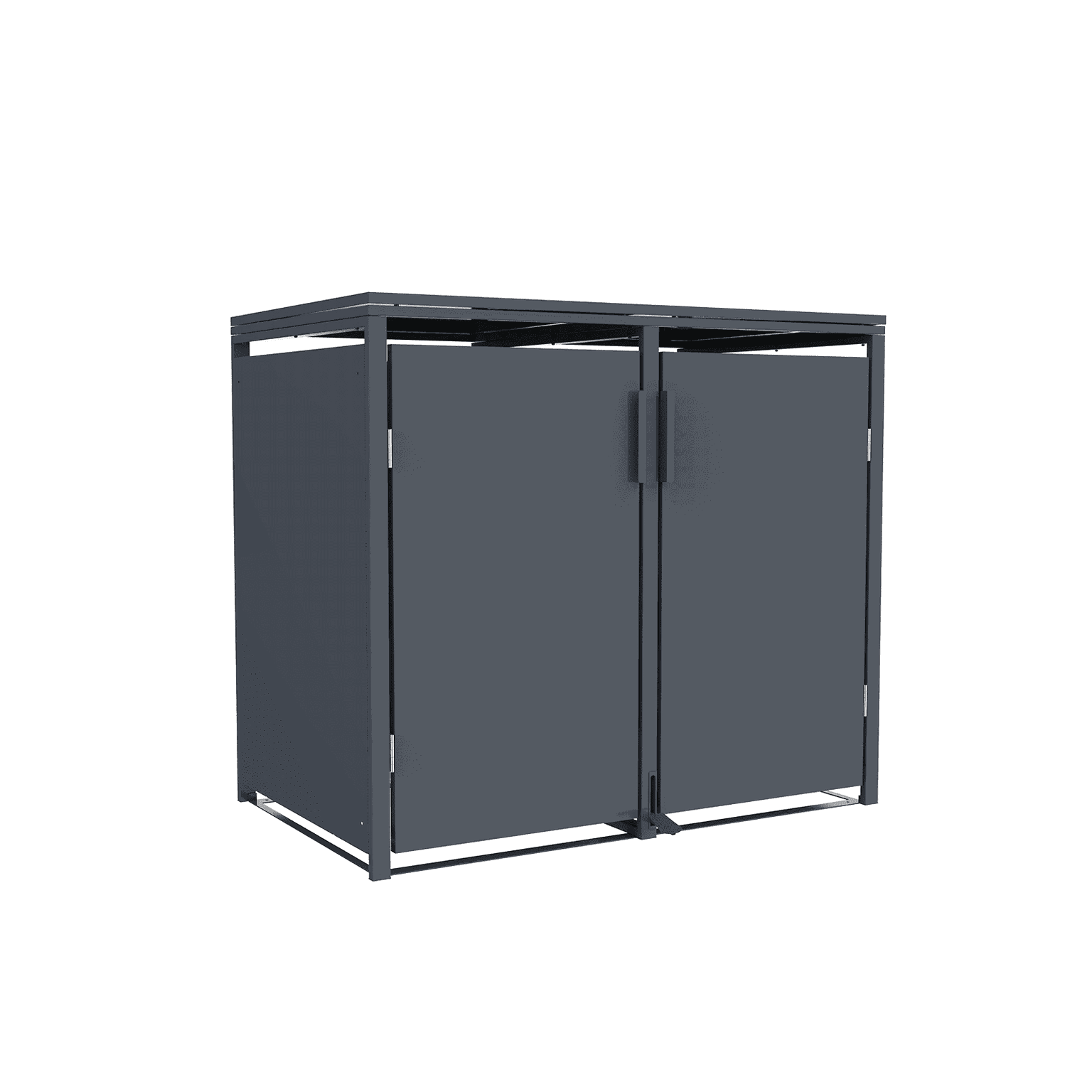Metalinė konteinerio stoginė, dviguba, su pedalu, antracito - 1