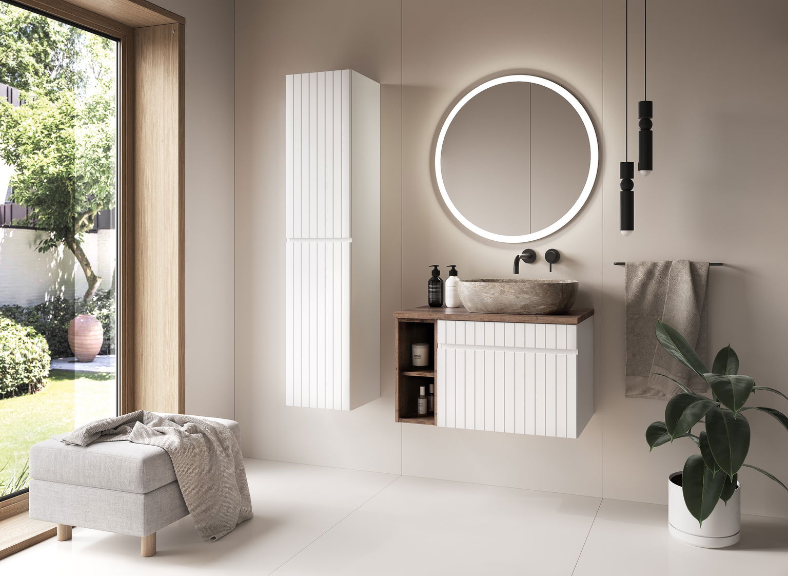 Vonios veidrodis su LED apšvietimu COMAD VENUS 80, 80 x 80 cm-1