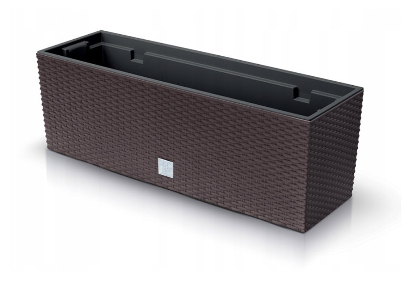 Lauko plastikinis vazonas RATO CASE, rudos sp., 18 x 58 x 20 cm-0