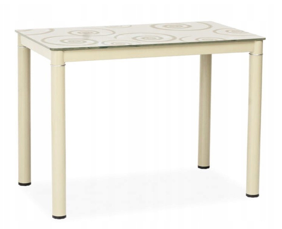 Valgomojo stalas DAMAR II, 100 x 60 cm, kreminė - 1