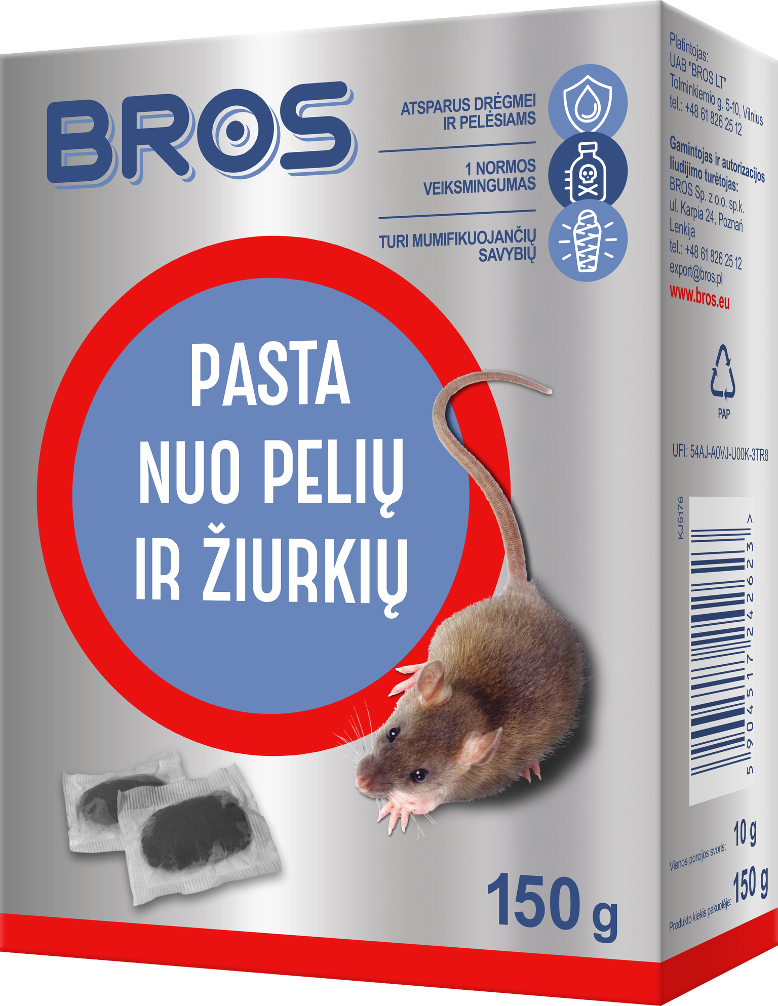Pasta nuo pelių ir žiurkių BROS, 150g