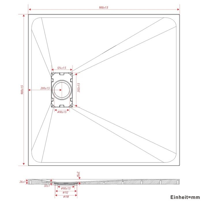 Dušo kabinos padas AQUABATOS DWQ 90x90, baltas - 7