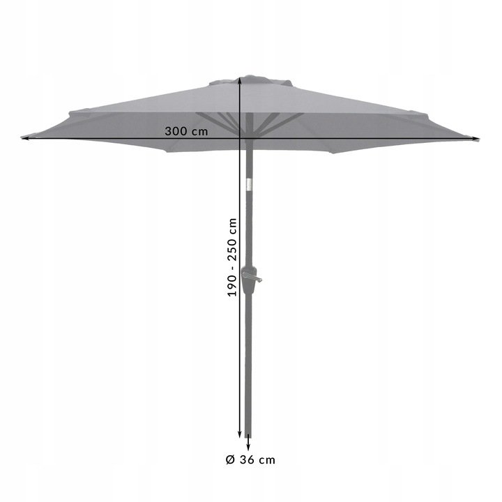 Sodo skėtis Melbourne, 300 x 250 cm - 3