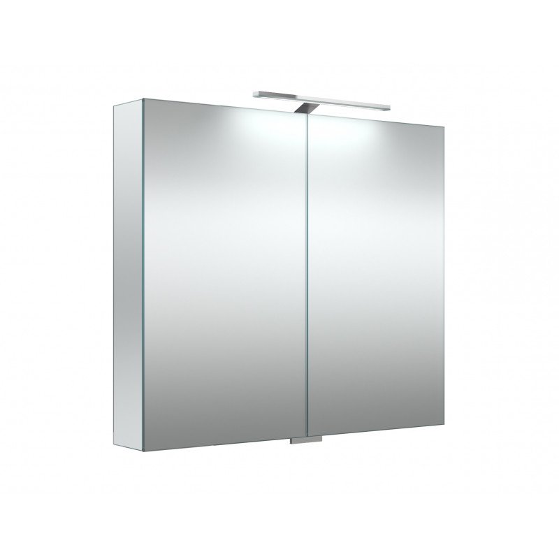 Vonios spintelė RB BATHROOM,pakabinama, su dvigubo veidrodžio dur.,LED, IP44,  80x70x13 cm
