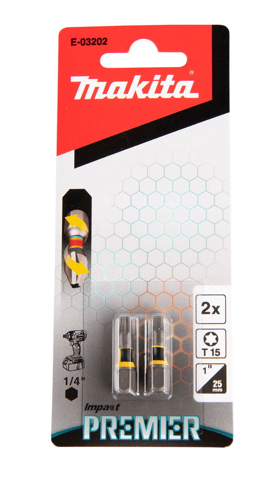 Sukimo antgaliai MAKITA Impact Premier, TX15 x 25 mm, 1,4", smūginiai, 2 vnt.-1