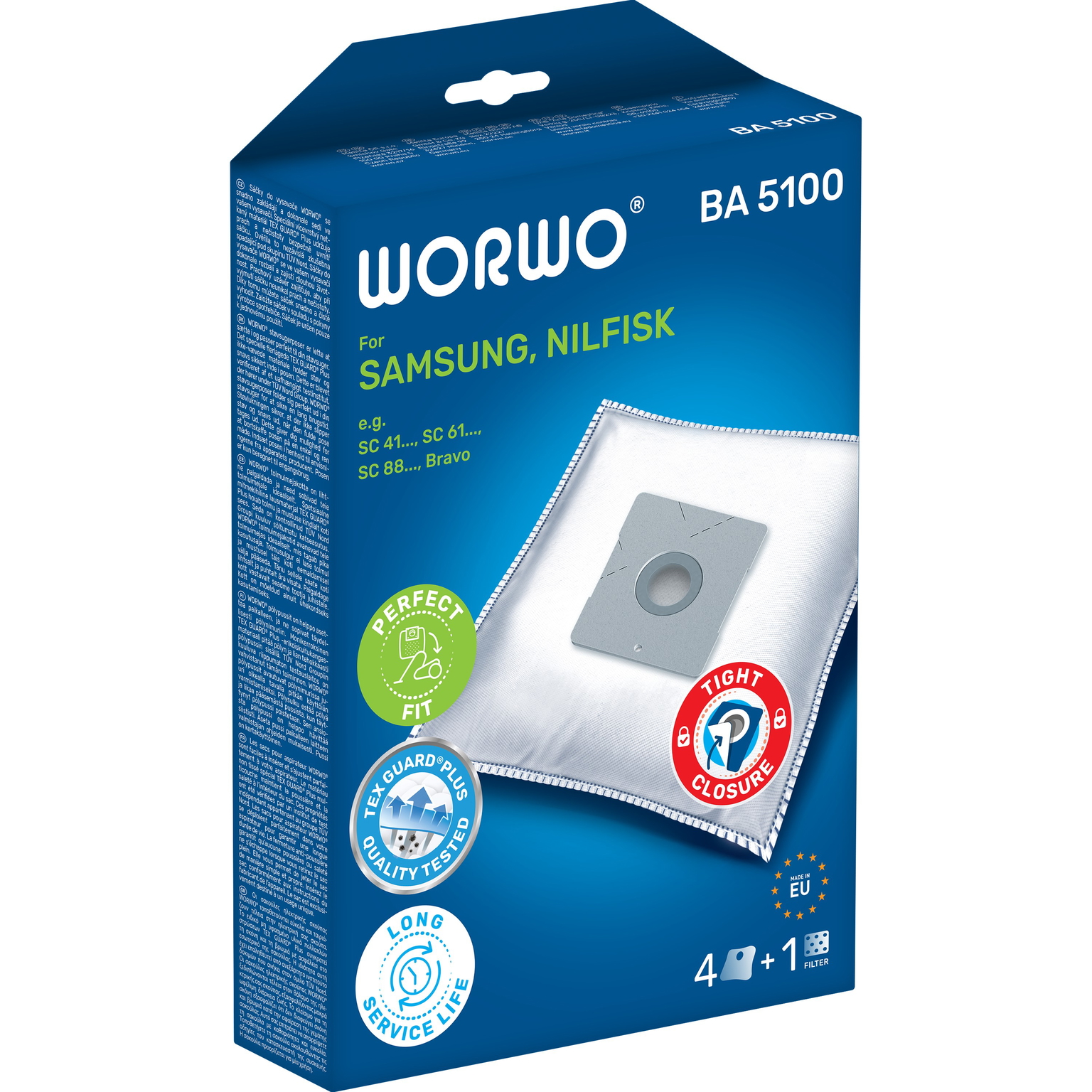 Dulkių siurblių maišeliai WORWO SAMSUNG VP-95B  / BA5100, 4 vnt. - 3