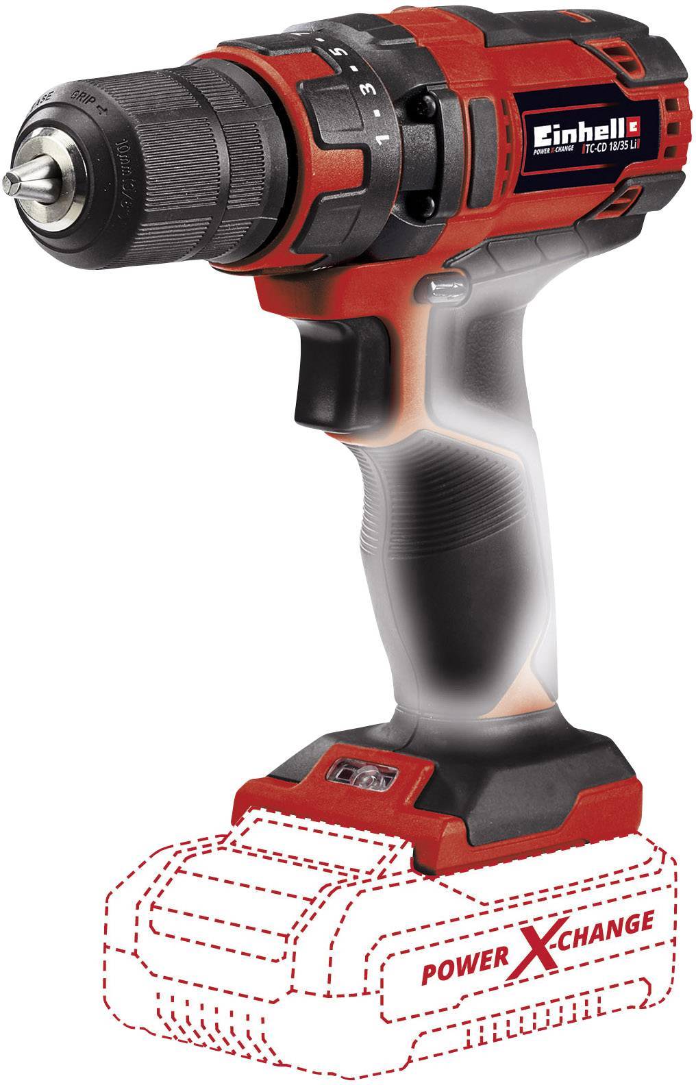 Akumuliatorinis suktuvas-gręžtuvas EINHELL TC-CD 18/35 Li Solo, 18 V - 3