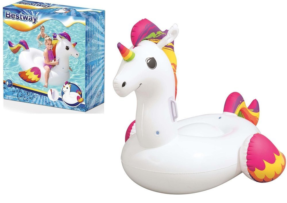 Pripučiamas vandens plaustas BESTWAY Fantasy Unicorn, 155 x 119 cm-0