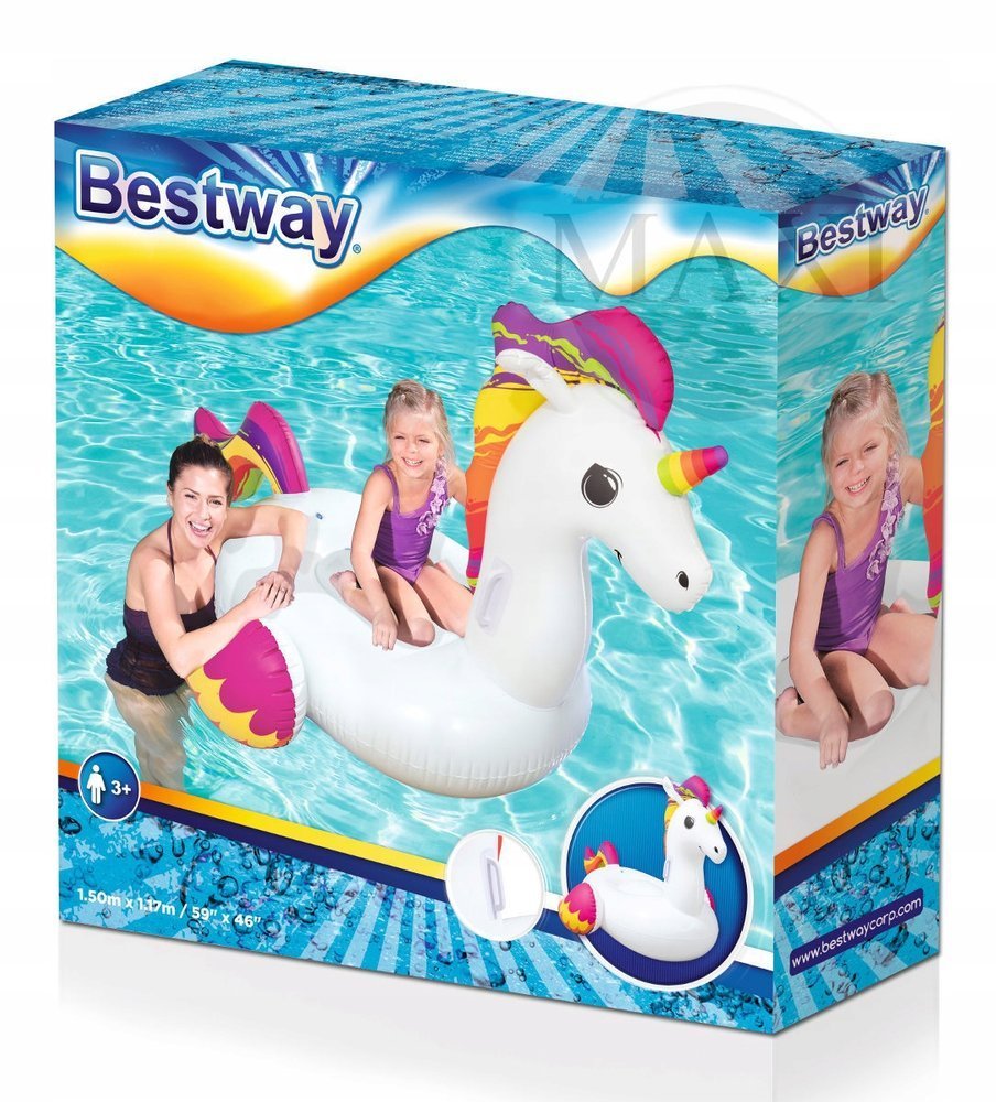 Pripučiamas vandens plaustas BESTWAY Fantasy Unicorn, 155 x 119 cm - 5