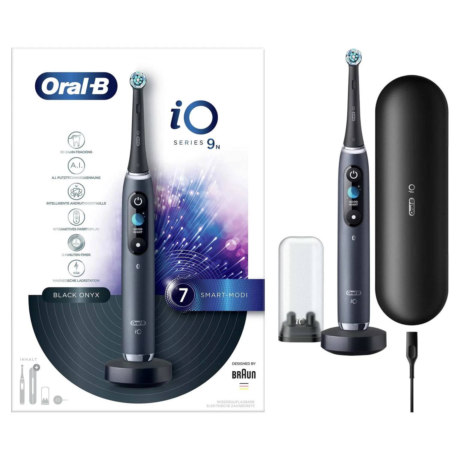 Elektrinis dantų šepetėlis Oral-B iOM9.1B2.2AD iO9 Black Onyx, juodos sp. - 6