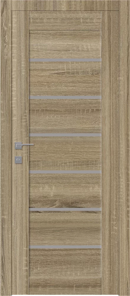 Durų varčia ALBA ąžuolo spalvos, su matiniu stiklu, 700 x 2000 mm, universali-0