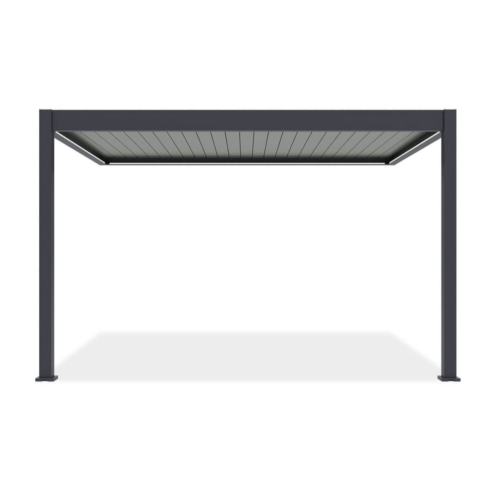 Pavėsinė Pergola ELEGANCE WALL AUTOMATIC 300x400x256 cm su LED, Anthracite/Light Grey, montuojama prie sienos - 4