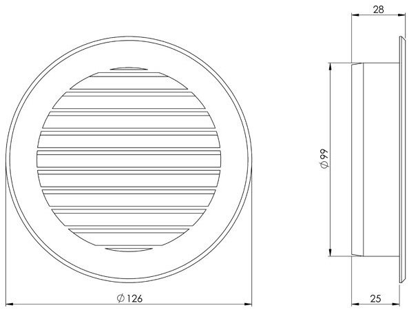 Plastikinės ventiliacijos grotelės VR100M, DN100, apvalios, juodos sp. - 3