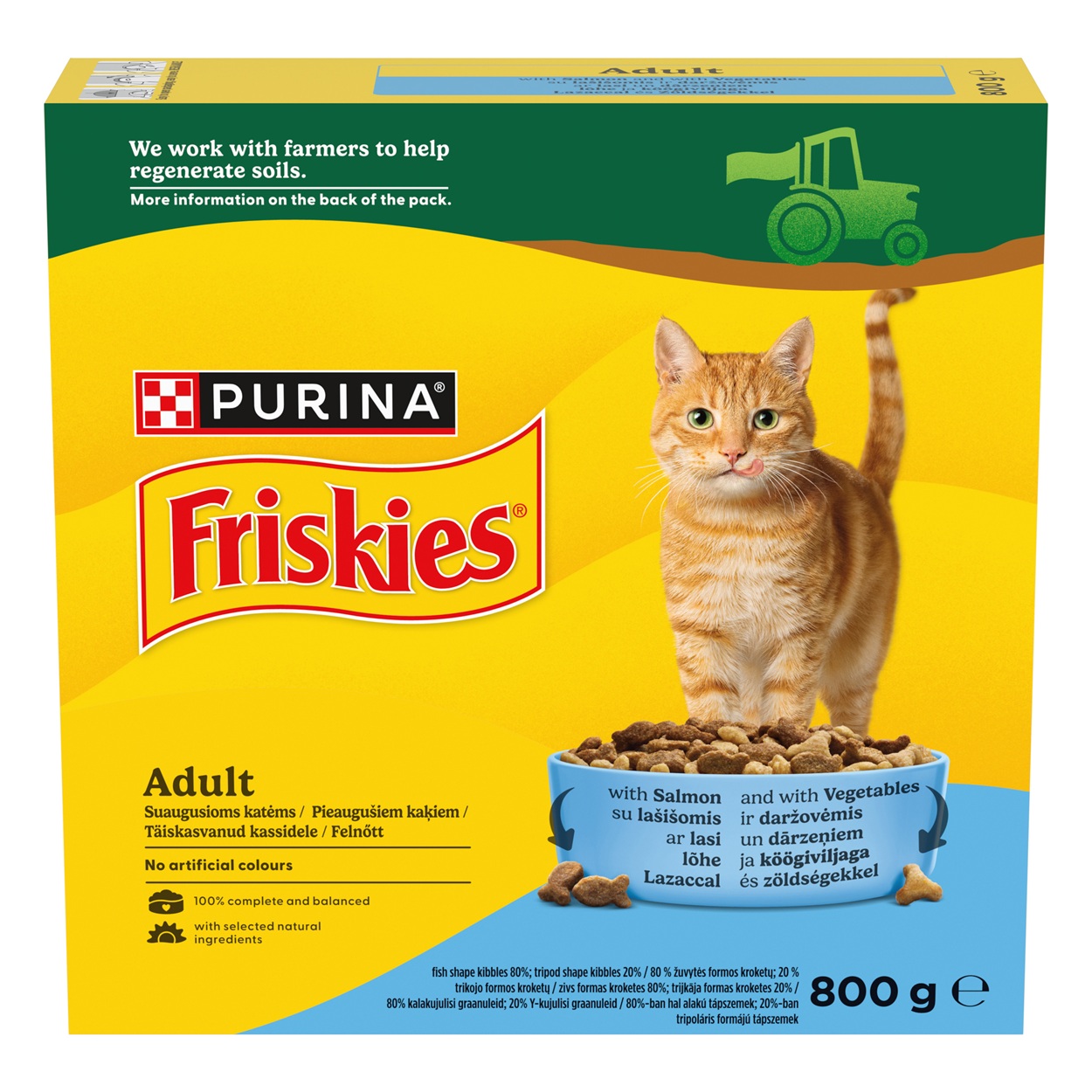 Sausas ėdalas katėms FRISKIES, su lašiša ir daržovėmis, 800 g-0
