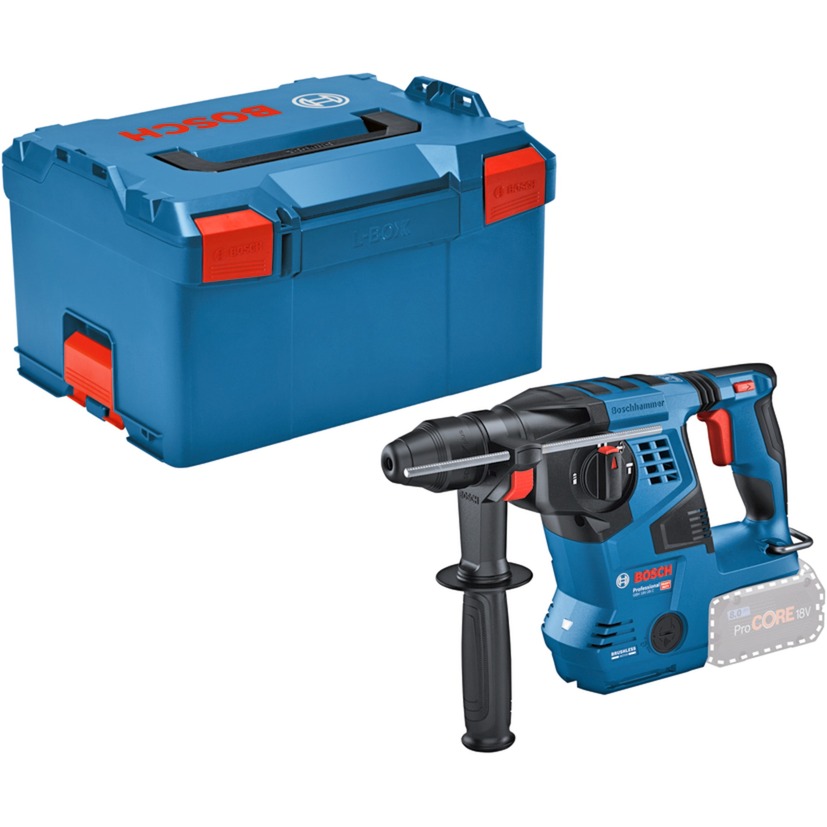 Akumuliatorinis perforatorius BOSCH PRO GBH 18V-28 C, 18 V, 3,3 J, SDS-plus (be akum, su L-BOXX, Bluetooth) - 1