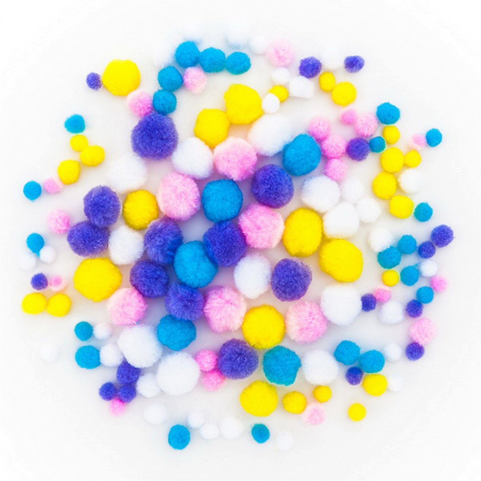 Poliesterio burbuliukai, įvairių pastelinių spalvų, 140 vnt.