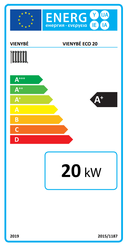 Kietojo kuro katilas VIENYBĖ Eco, 20 kW - 5