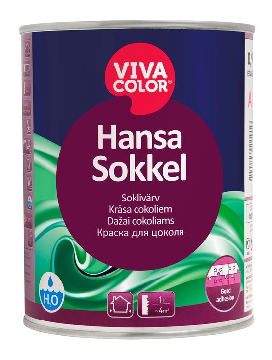 Cokolių dažai VIVACOLOR HANSA SOKKEL, A bazė, 900 ml-0